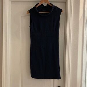 Alyn Paige Midnight Blue Knit Cowl Mock neck Mini Dress
